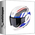 MOTOTOPGUN Casques modulables, Blanc/Rouge/Bleu