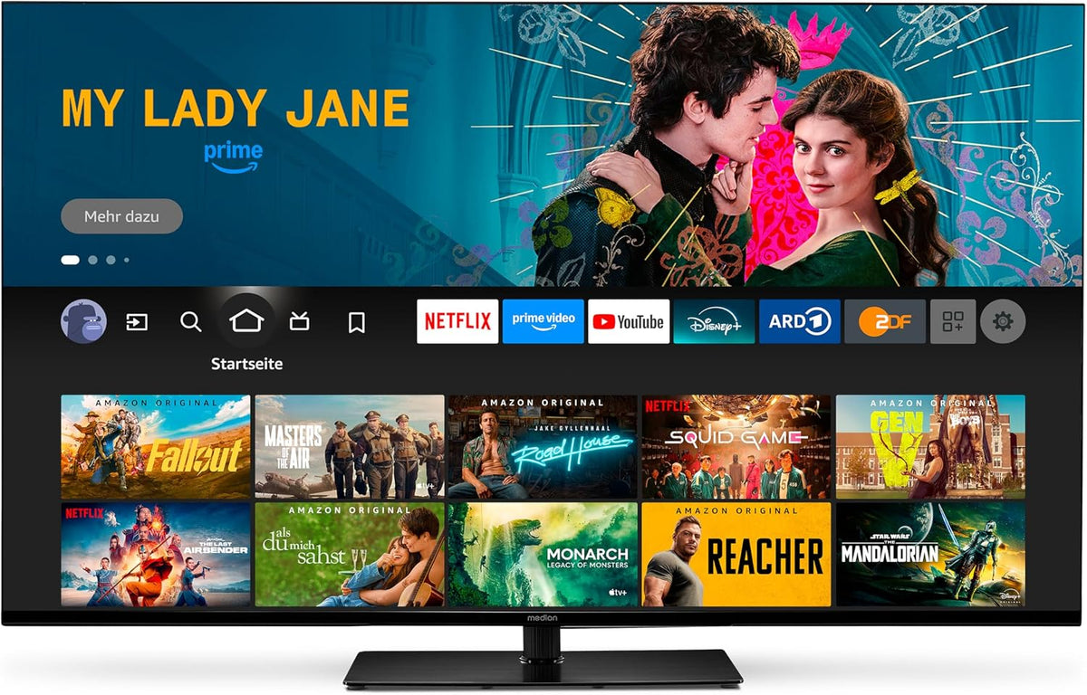 MEDION téléviseur, 108 cm – Noir | (43 ') (Fire TV, Smart TV – 4K Smart TV | Dolby Vision HDR, Dolby Atmos – Prime Video