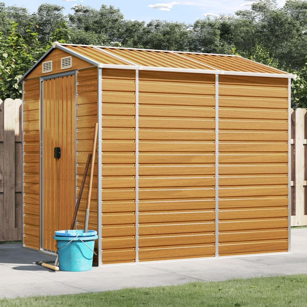 Abris de jardin Tidyard | 191x215x198 cm, acier galvanisé – marron clair | Abri de Jardin Acier galvanisé, Remise de Jardin avec Porte