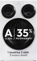 CANDY lave-linge, machine à laver – 1 kg | 1400rpm, Blanc/Noir