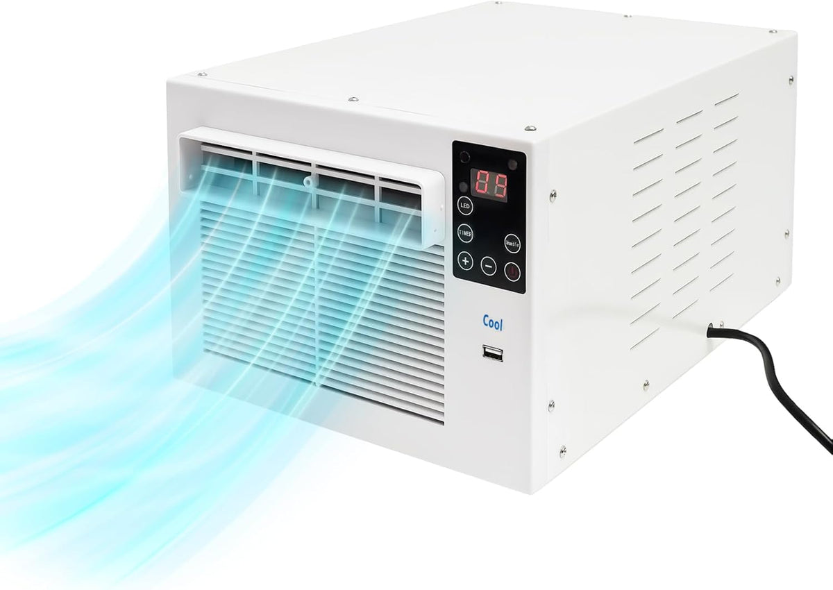 climatiseur portable Beaudreaul | 41,5 x 28,3 x 20,5 cm, 280 W – 220 V CA | 40-50 dB, 220 V – blanc | fonction minuterie et télécommande