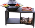 FUMAX plancha, 100 cm – Noir | Brasero îlot avec Plaque et Grille Amovible en Acier Barbecue extérieur Ø