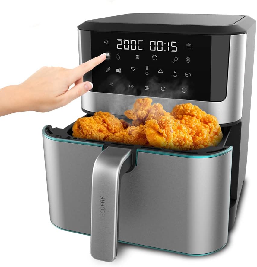 friteuse à air chaud Cecotec – 8 L | 1800 W, Argent – Friteuse sans Huile de Cecofry Supreme 8000. Air Fryer