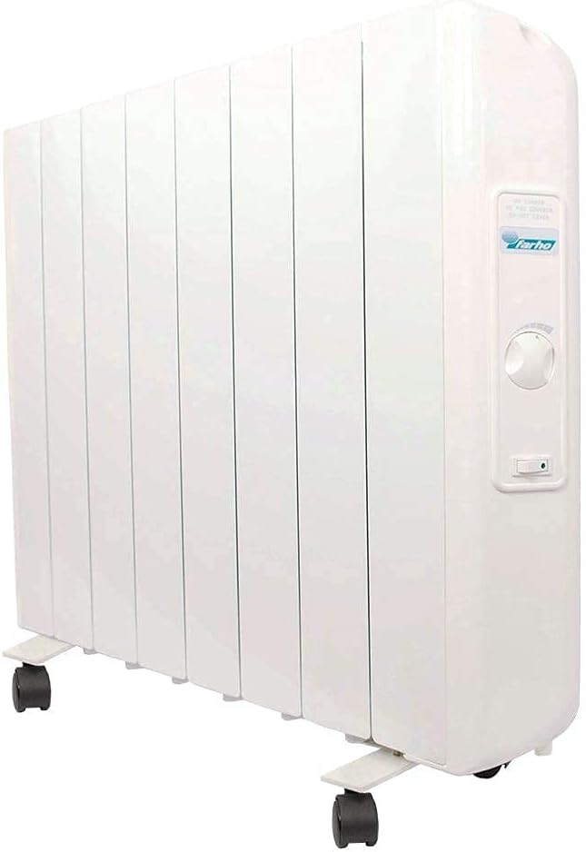 farho Radiateurs, 1330 W – Blanc | Radiateur électrique à inertie fluide, Eco R Ultra 08 Eléments – Analogique