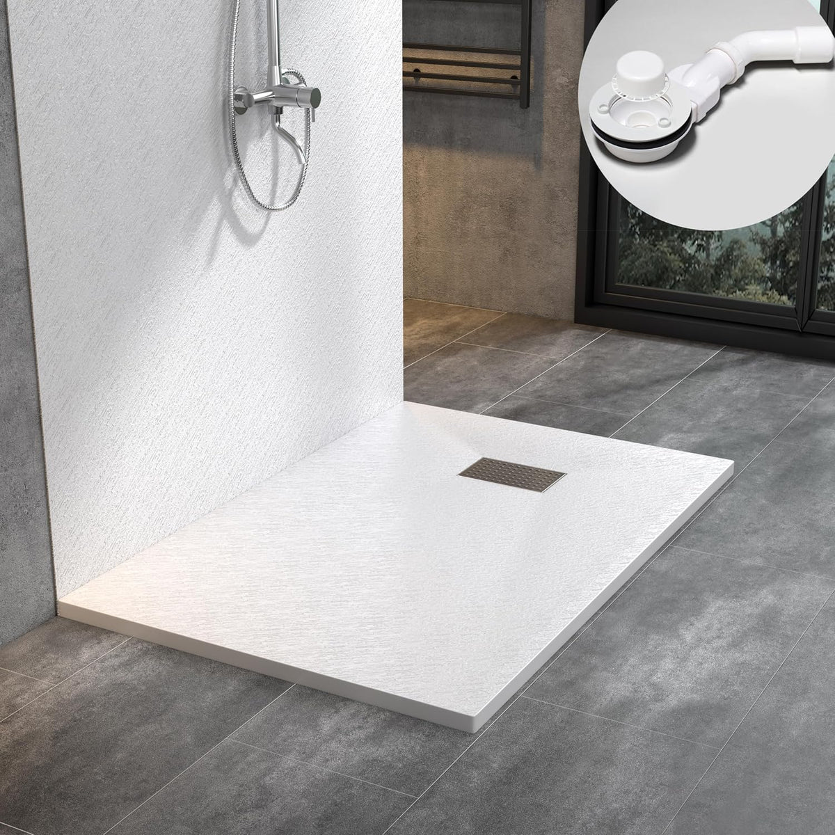 Cabines et parois de douche WITEN&NOCK – 120 x 80 cm | 3,2 cm, 90 mm – Blanc