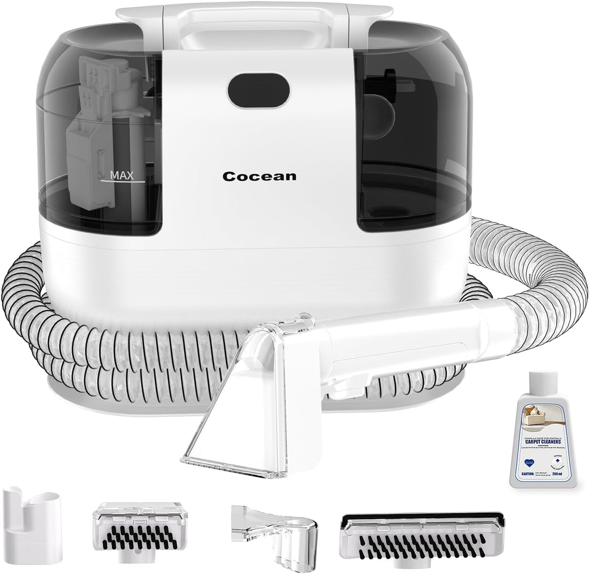 canapé COCEAN – sofa | 18kPa, Blanc/Gris – Shampouineuse Tissu avec Fonction Autonettoyante | Aspiration, Poils d'Animaux