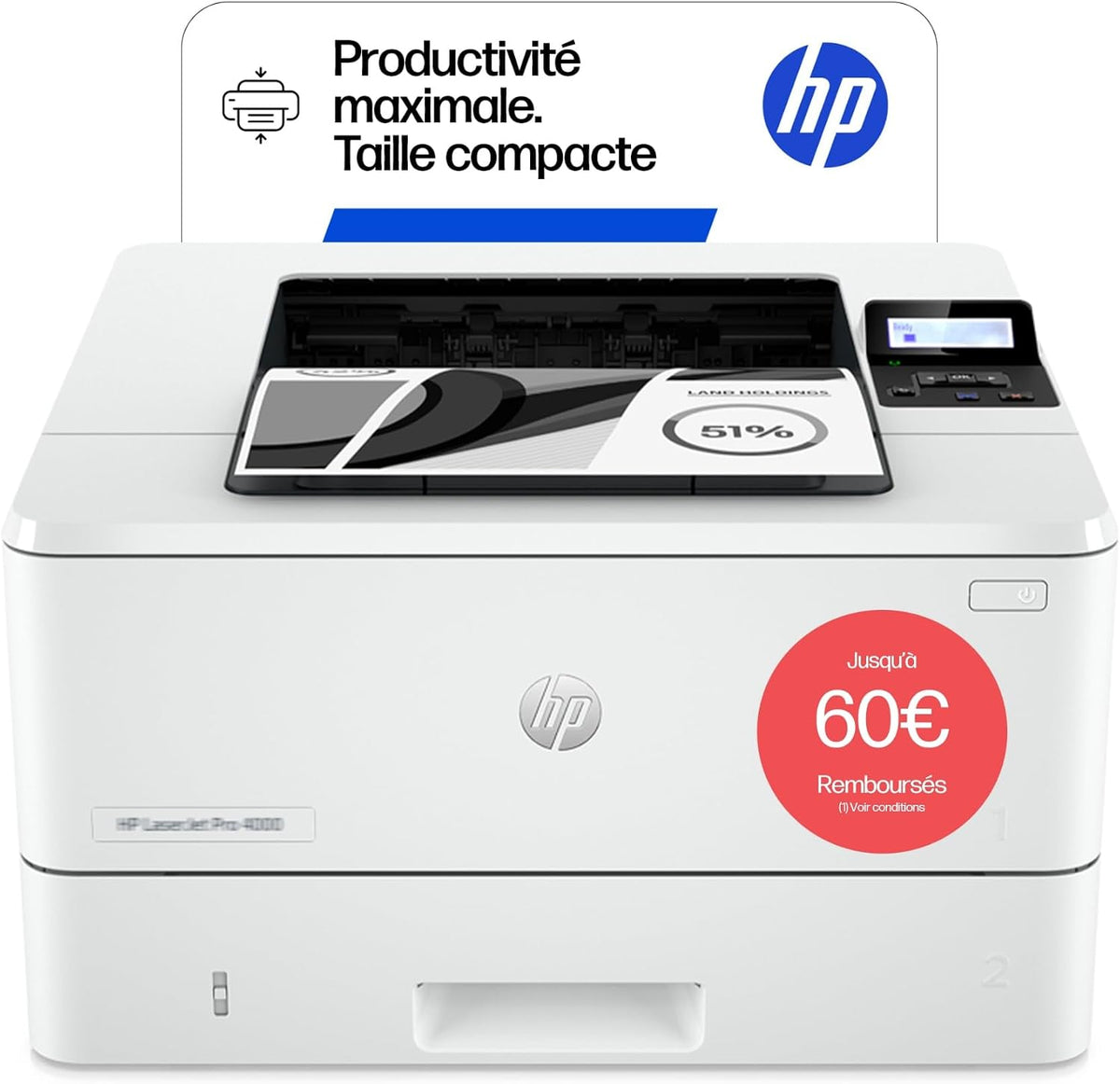 HP Imprimantes laser, Blanc – LaserJet Pro 4002dn | imprimante monofonction A4, impression recto verso automatique en noir