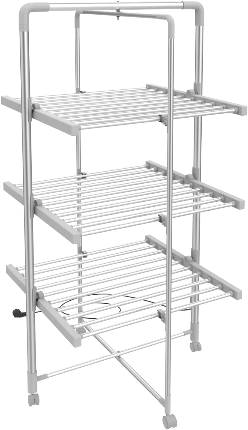 Séchoirs à vêtements Todeco | 143 x 72 x 9 cm, Blanc – Sèche-Linge Electrique | des Roues