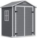 LARBANKE Abris de jardin, 4,11 m – 183 x 143 x 201 cm | Gris, Abri de jardin résistant aux intempéries ³ – plastique