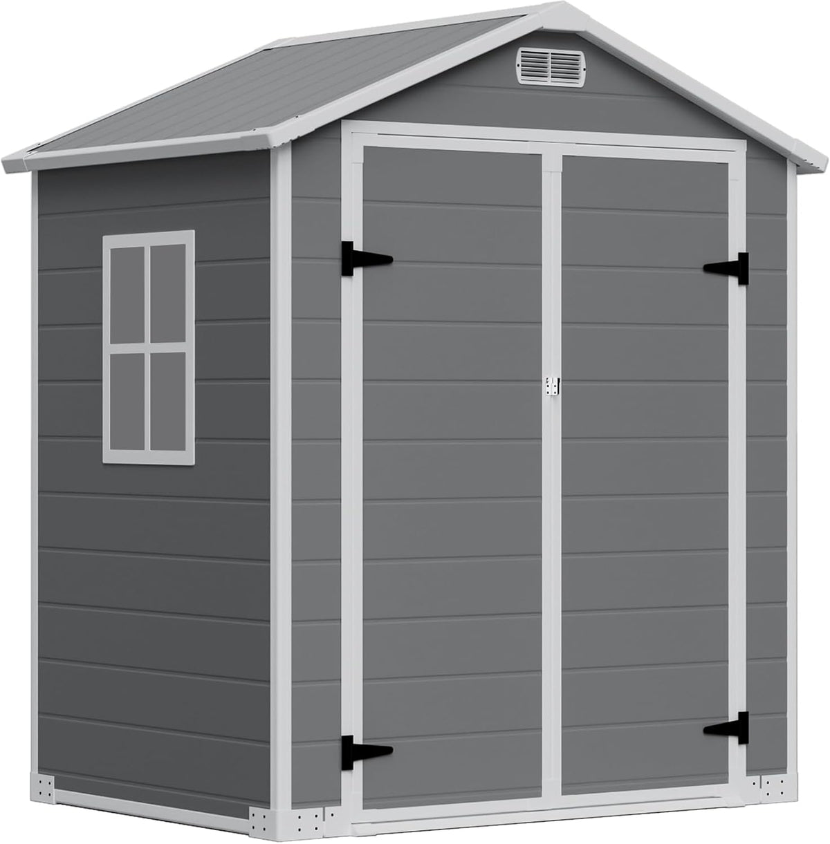 LARBANKE Abris de jardin, 4,11 m – 183 x 143 x 201 cm | Gris, Abri de jardin résistant aux intempéries ³ – plastique
