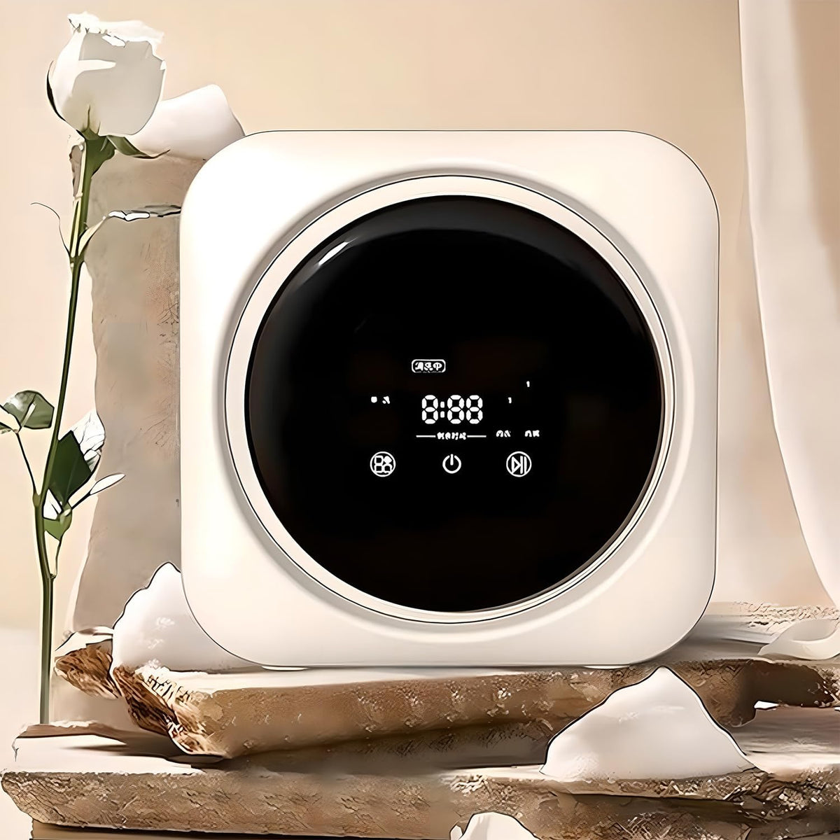 lave-linge, 170 W – Blanc/Noir | Mini machine à laver murale automatique, sèche-linge électrique portable avec panneau de contrôle