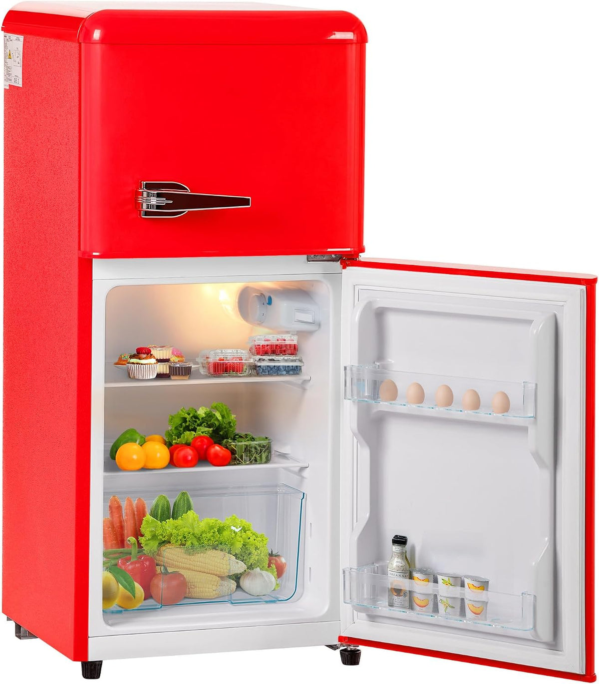 mini réfrigérateur kubeier | 86,8 x 45,5 x 42,5 cm, 46 dB – 22 litres | Rouge, Mini frigo réfrigérateur avec Compartiment congélateur