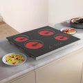 Tables de cuisson Nardea – 60 cm | 6000 W, Noir – Plaque Vitrocéramique 4 Foyers | Commande Tactile par Paliers