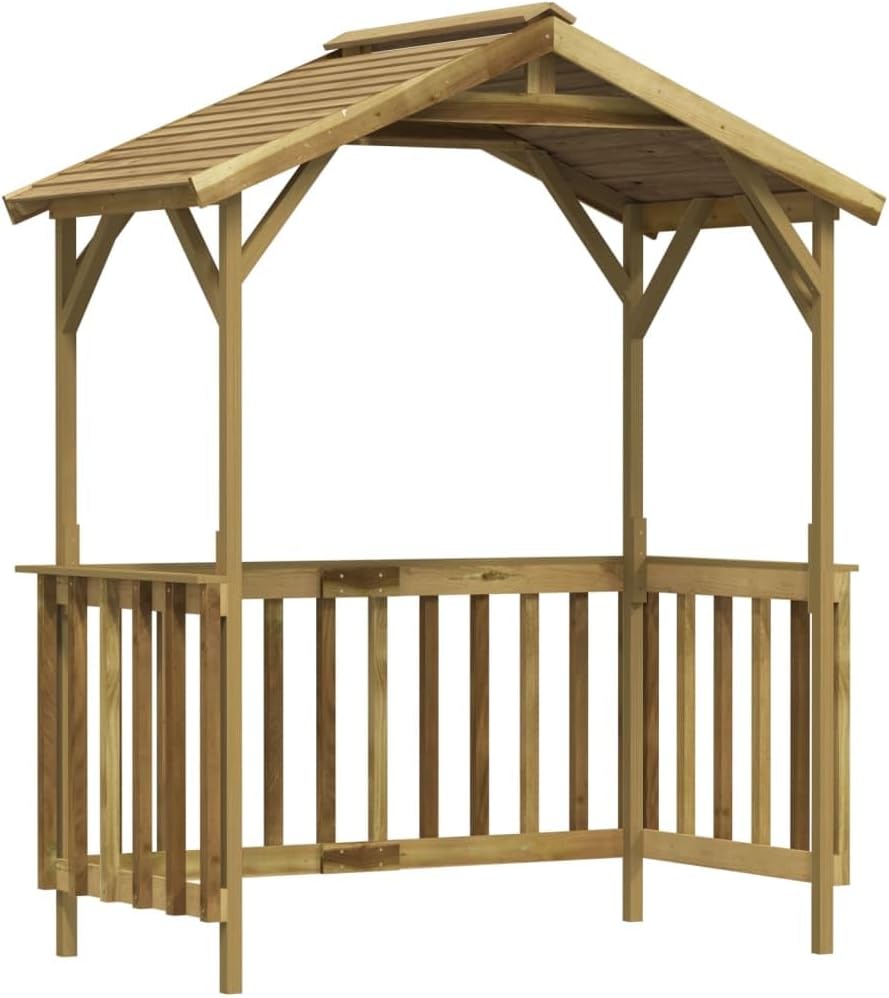 Abris de jardin vidaXL – 163,5x93x210 cm | bois de pin vert imprégné, Brun – Abri de Barbecue Bois de pin imprégné