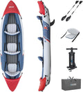 Kayaks Bestway | Rouge/Bleu/Gris/Blanc, Hydro-Force 3 Person Inflatable Kayak Set avec Aluminium Oars and Hand Pump