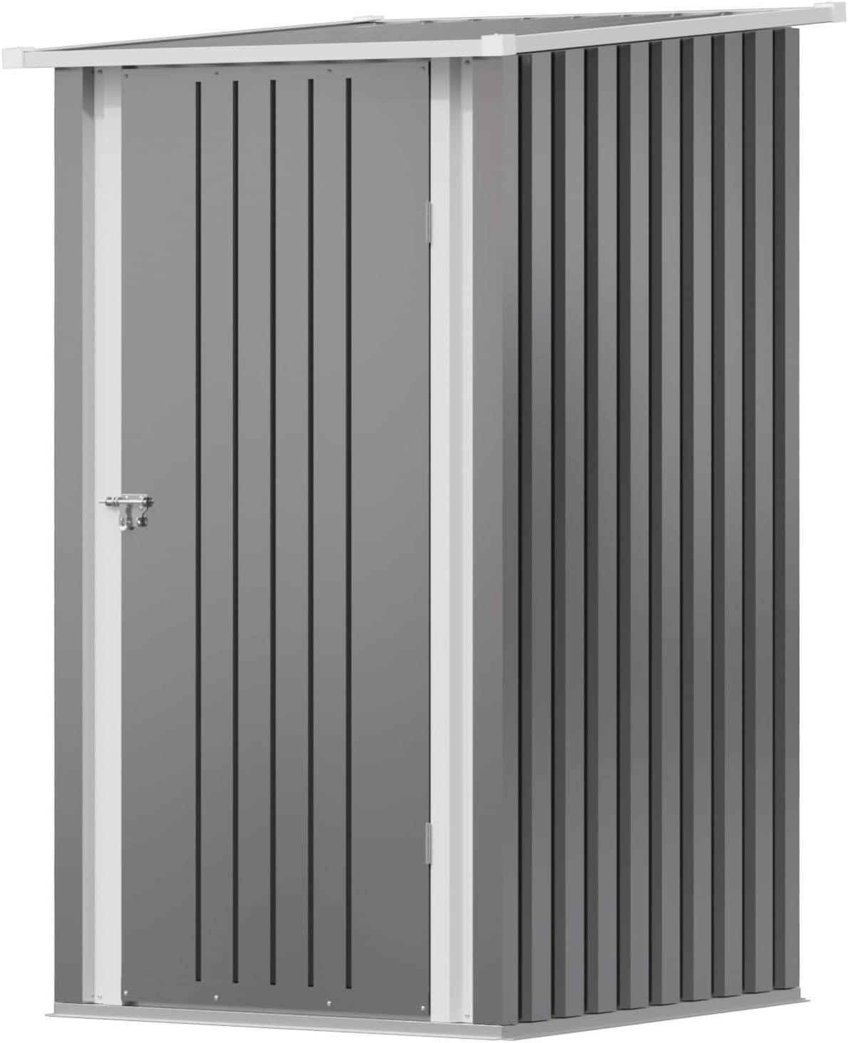 Devoko Abris de jardin, 96x98x160 cm – Gris/Blanc | Abri de jardin en métal, toit en appentis – robuste et inoxydable