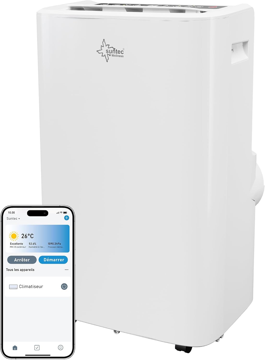 Suntec Wellness climatiseur portable, 16000 BTU – 70 m | Blanc