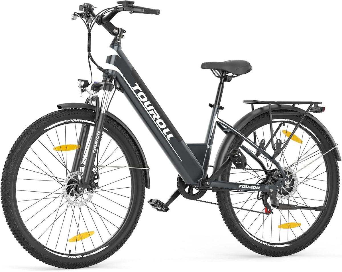 Vélos électriques Touroll – 250 W | 15.6AH, Noir/Gris – J1/J1 St Vélo Électrique | Autonomie 100KM, Le Choix Idéal Urbain