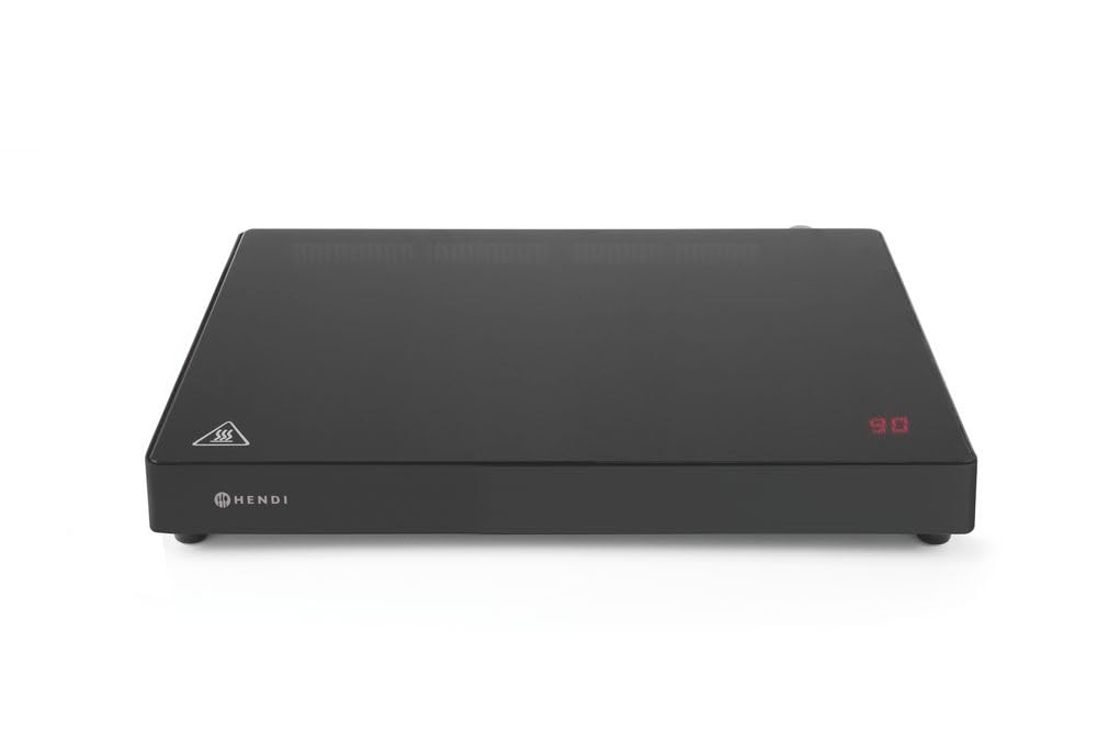 HENDI Électroménager spécialisé, 230 V – 800 W | 455x333, 62 mm – Noir | Plaque chauffante à induction, maintenir les aliments au chaud et le cooking