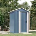 armoire Homgoday, 126 x 97,5 x 177 cm – acier galvanisé | gris, Abri de jardin extérieur métallique Abri de rangement pour outils