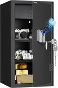 armoire WASJOYE – 103 L | 40 cm, Noir – Grand Coffre-Fort d'Empreinte Digitale | le Bureau, 70 * 37 *