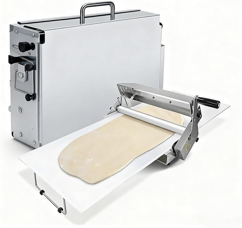 Ustensiles pour pâtes Mcamgiczin – 60 × 30 cm | 30,5 cm, 39,4 cm – Acier inoxydable + PE | Argent, 2 laminoirs pour Pizzas