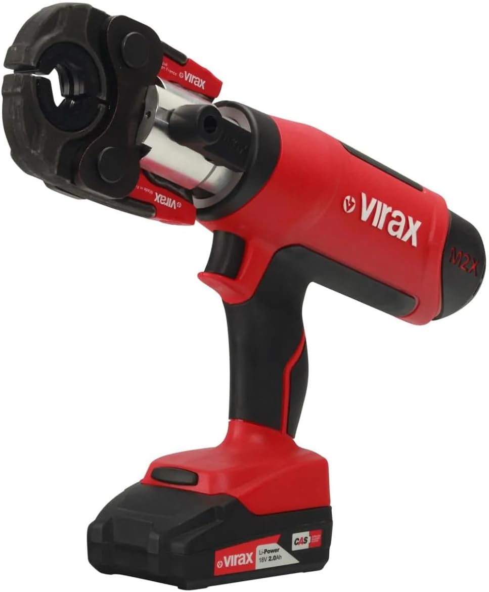 Outillage à main Virax – Rouge/Noir | Sertisseuse L2X + pince mère + 2 batteries + inserts au choix