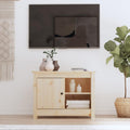 meuble TV YUOTYRKTEJRSG, 70 cm – Bois Clair | en pin Massif, Salon Moderne avec étagère et Rangement fermé pour Console de Jeu déco