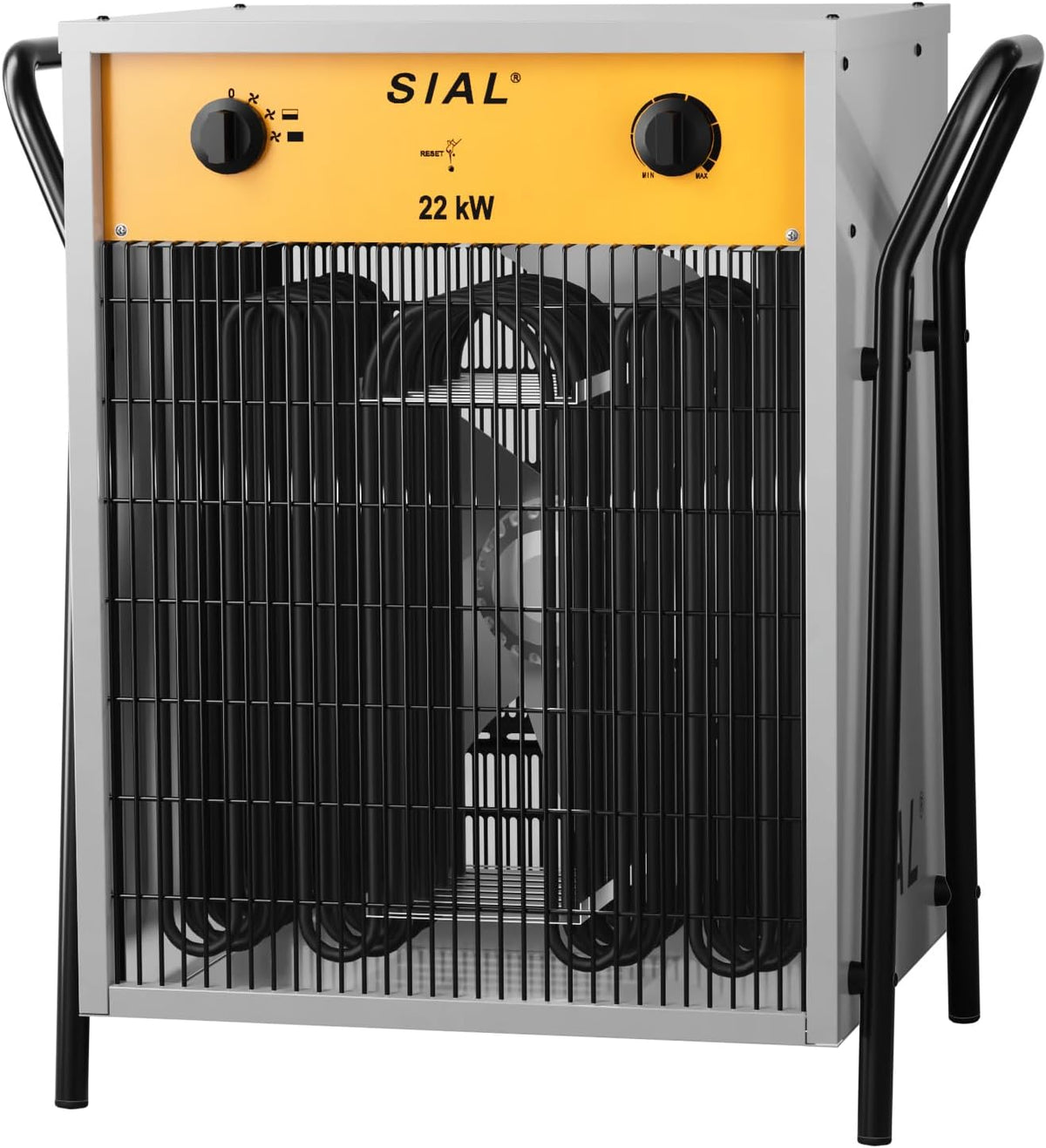 SIAL Radiateurs, 22000 W – 400 V | Noir/Orange/Gris, Chauffage Soufflant – Industriel - Radiateur électrique - Pour Chantier