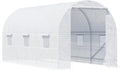 Serres tunnel Outsunny – 9 m | 4,45 L, 2l – 18 mm | Blanc