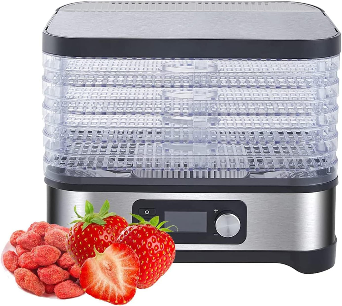 déshydrateur alimentaire Déshydrateur – alimentaire | 32 x 23 x 25,5 cm, 400 W – polypropylène de qualité alimentaire | Noir/Gris/Transparent