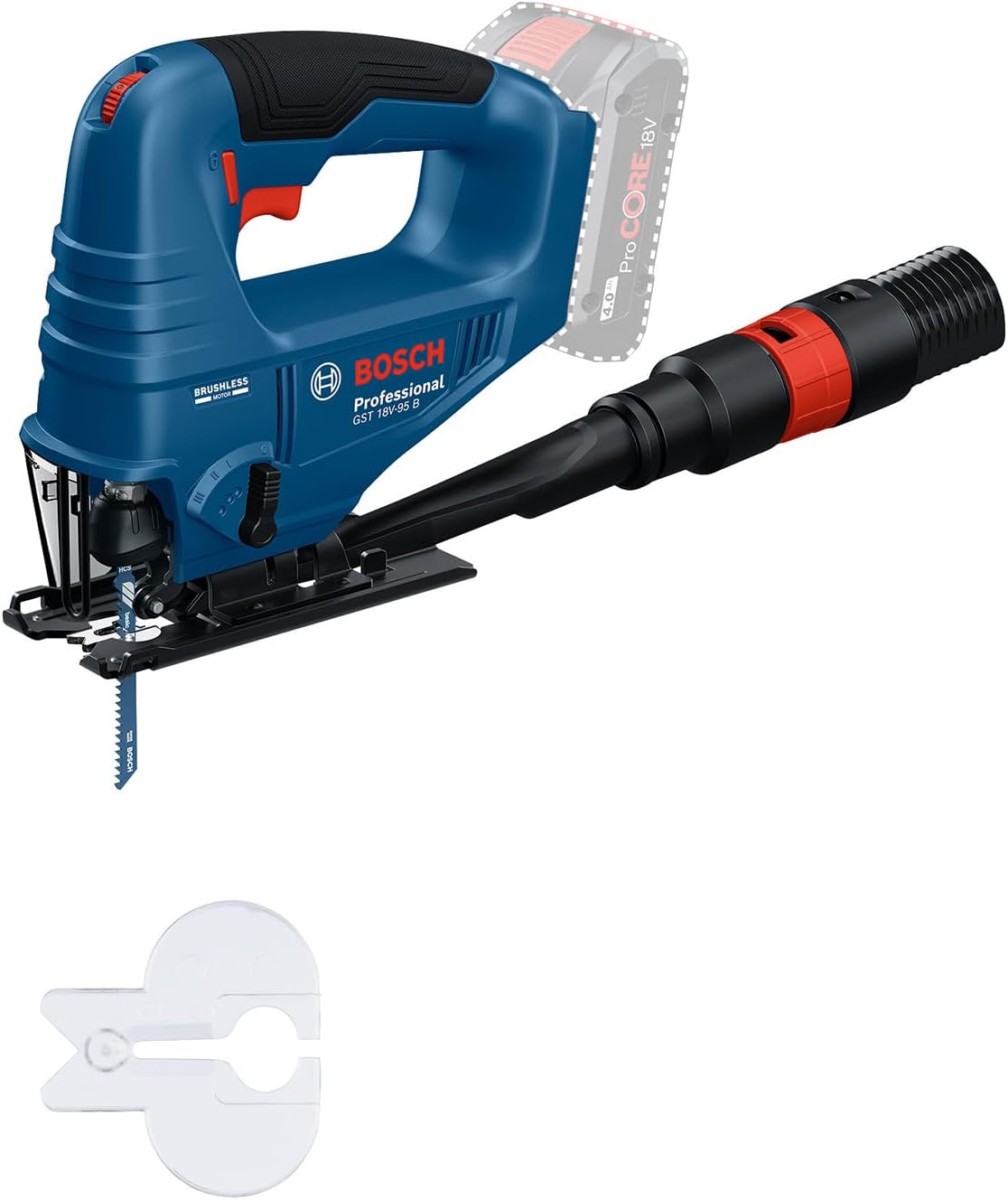 Bosch Professional Outillage électroportatif, 18 V – Bleu/Noir/Rouge | System scie sauteuse sans-fil GST -95 B (sans batterie ni chargeur)
