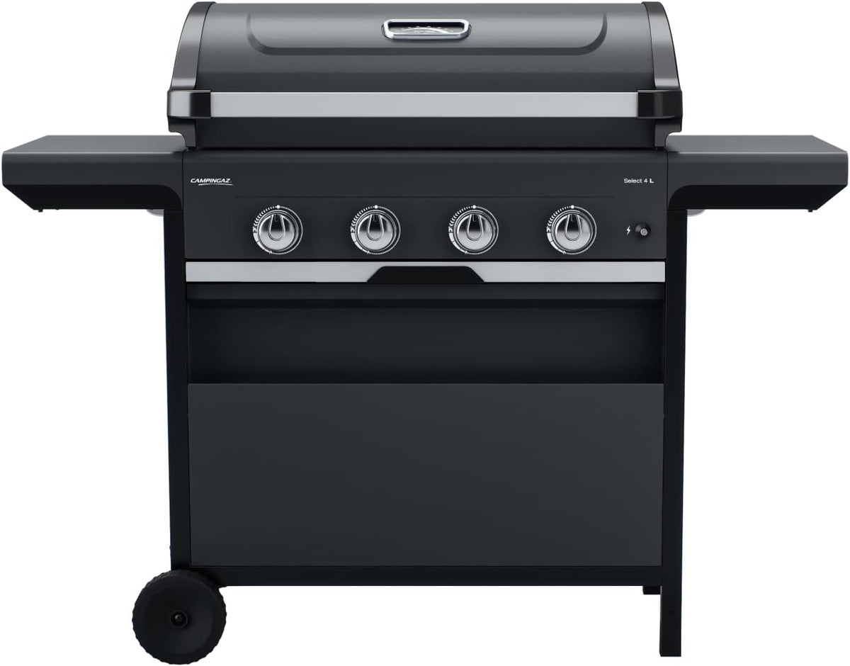 Barbecues au gaz naturel CAMPINGAZ – 4 l | Noir/Acier, Select Barbecue à gaz de avec 4 brûleurs en acier inoxydable