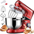 robot pâtissier KUCCU | 1500 W, 7 L – Rouge | Robot Patissier, double poignées Robot Pétrin Professionne – 6 Vitesses + P avec Crochet