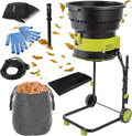 broyeur | 208 l/min, 2500 W – Noir/Vert/Bleu | de feuilles électrique avec roues et sac de rangement