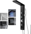 Systèmes baignoire et douche ROVOGO | Noir/Argent, Colonne Panneau de Douche Hydromassante Led Sans Robinetterie