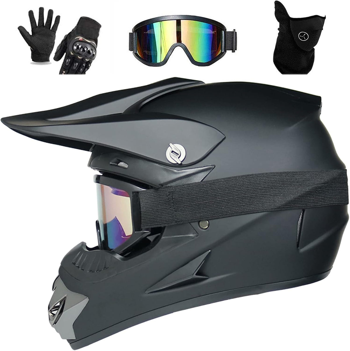 casque de vélo UIGJIOG | Noir, Casque Cross Homme – Casque VTT Integral Comprend S | XL 4 Tailles de Doublure de Casque
