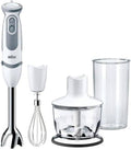 Braun blender, 500 ml – 600 ml | 1000 W, Blanc/Argent – MultiQuick 5 MQ5235WH | Mixeur Plongeant, 21 Vitesses et Fonction Turbo