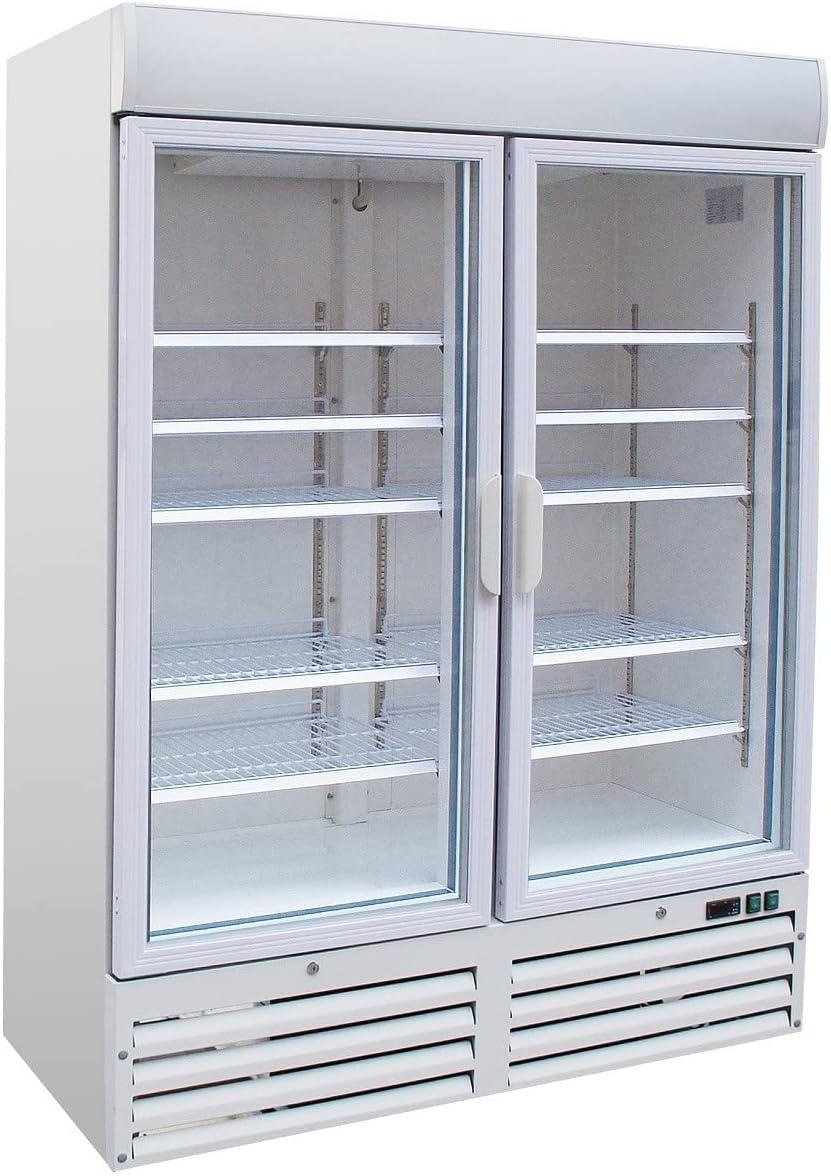armoire CombiSteel | 920 litres, Blanc – réfrigérée vitrée - Négative - - R290 acier peint2 PortesVitrée