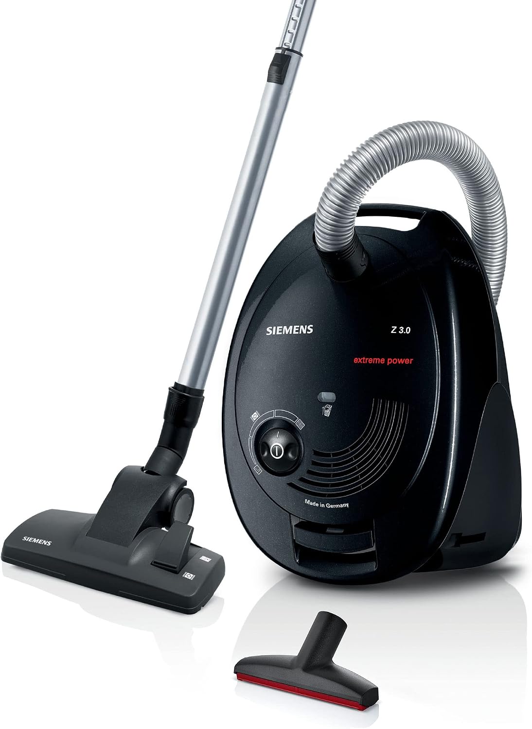 aspirateur traîneau SIEMENS | 41 l, Noir/Argent – débit d'air /s