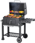 barbecue à charbon Tarrington House – Gris | Barbecue au Charbon de Bois Memphis, Couvercle avec Thermomètre
