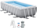 Intex Piscines gonflables, 1,00 m – Gris/Blanc/Bleu | kit Piscine Prism Frame rectangulaire Angulaire Tubulaire (l) 4